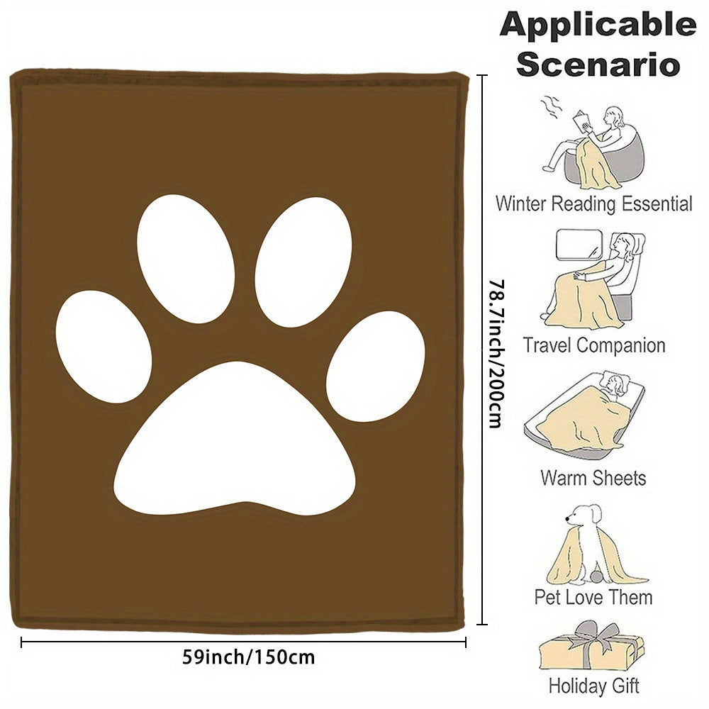 Индивидуальное фланелевое одеяло с отпечатком лапки пушистого друга для уютных объятий и подарков