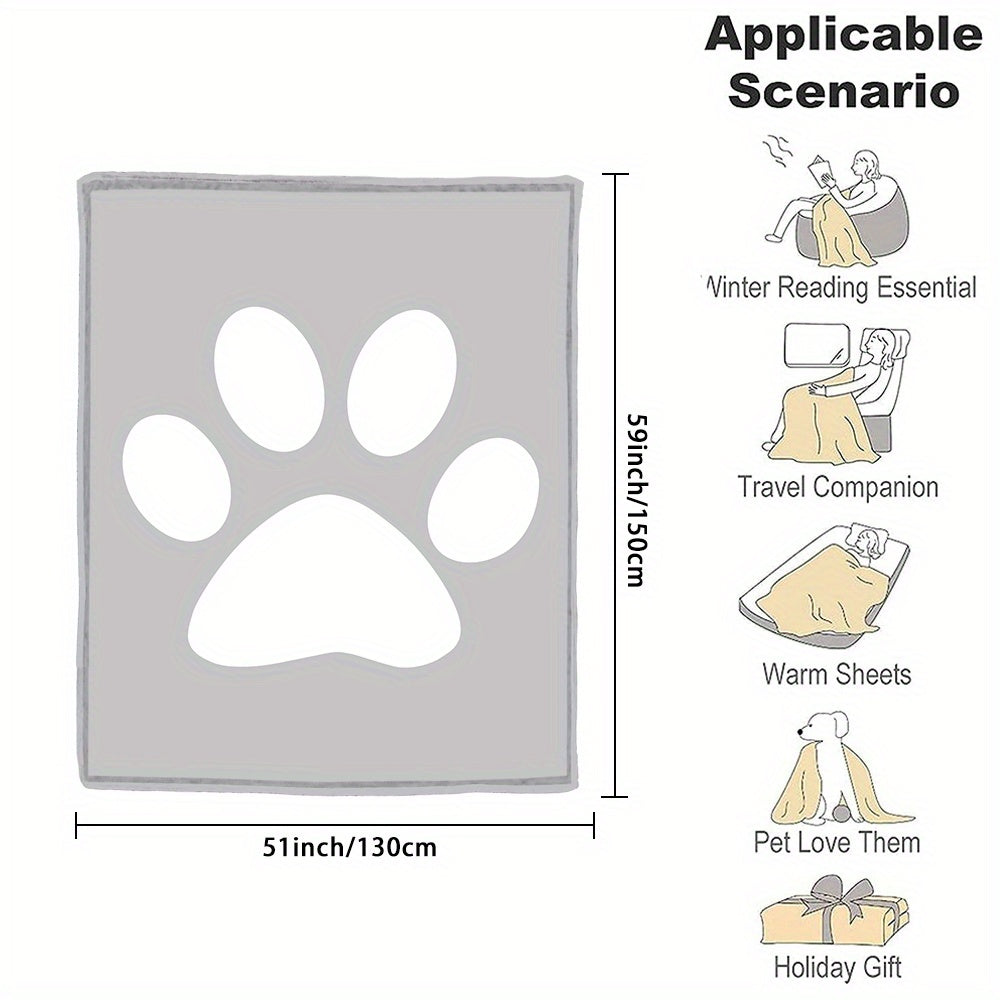Индивидуальное фланелевое одеяло с отпечатком лапки пушистого друга для уютных объятий и подарков