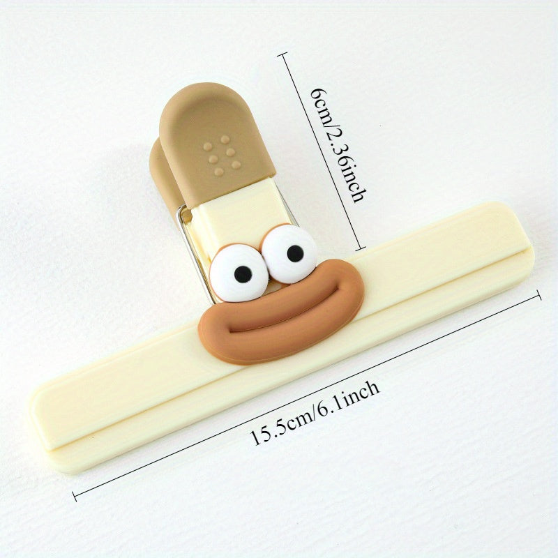 Juego de 3 clips de almacenamiento de comida de dibujos animados, selladores a prueba de humedad para cocina, oficina y escuela