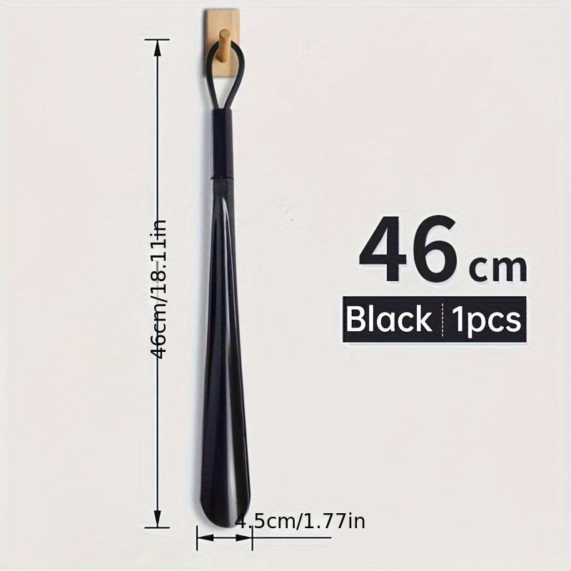 Extra Long Flexible Plastic Shoe Horn with Easy-Grip Spoon Handle in Red or Black