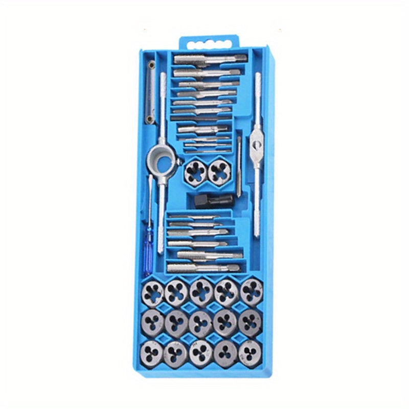 Juego de 40 piezas de juego de roscar y machos métricos de acero aleado, incluye llave para roscado y machihembrado DIY