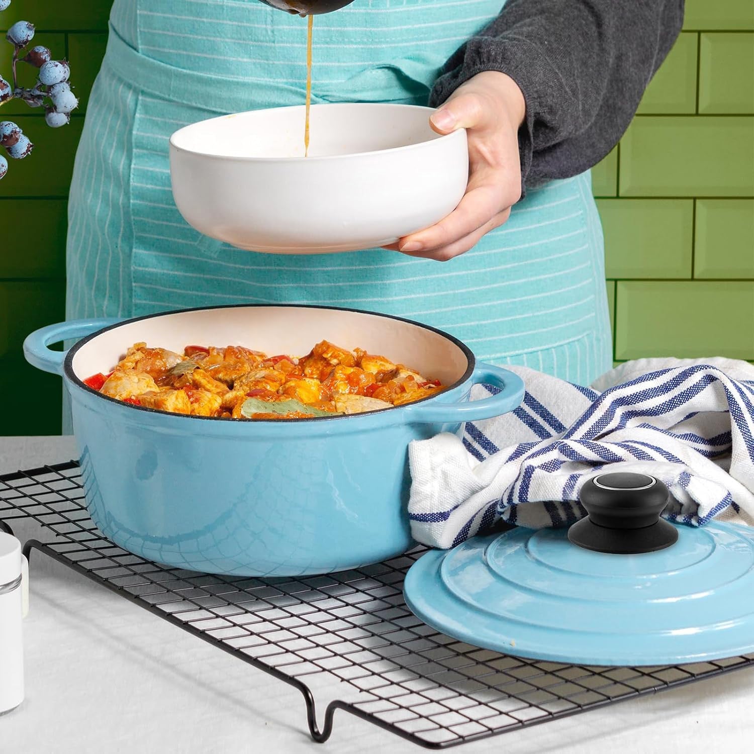 2 ta qozon qopqog'i tugmasi to'plami - O'rnatish oson, issiqqa chidamli Bakelite tutqichlar, oshxona va idishlar uchun, uzoq muddatli va idish yuvish mashinasida yuvish mumkin.