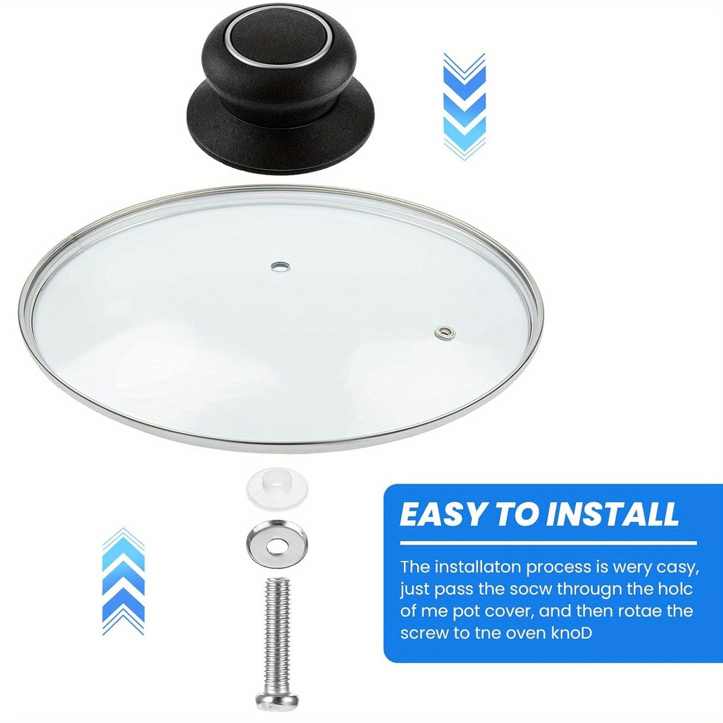 2 ta qozon qopqog'i tugmasi to'plami - O'rnatish oson, issiqqa chidamli Bakelite tutqichlar, oshxona va idishlar uchun, uzoq muddatli va idish yuvish mashinasida yuvish mumkin.