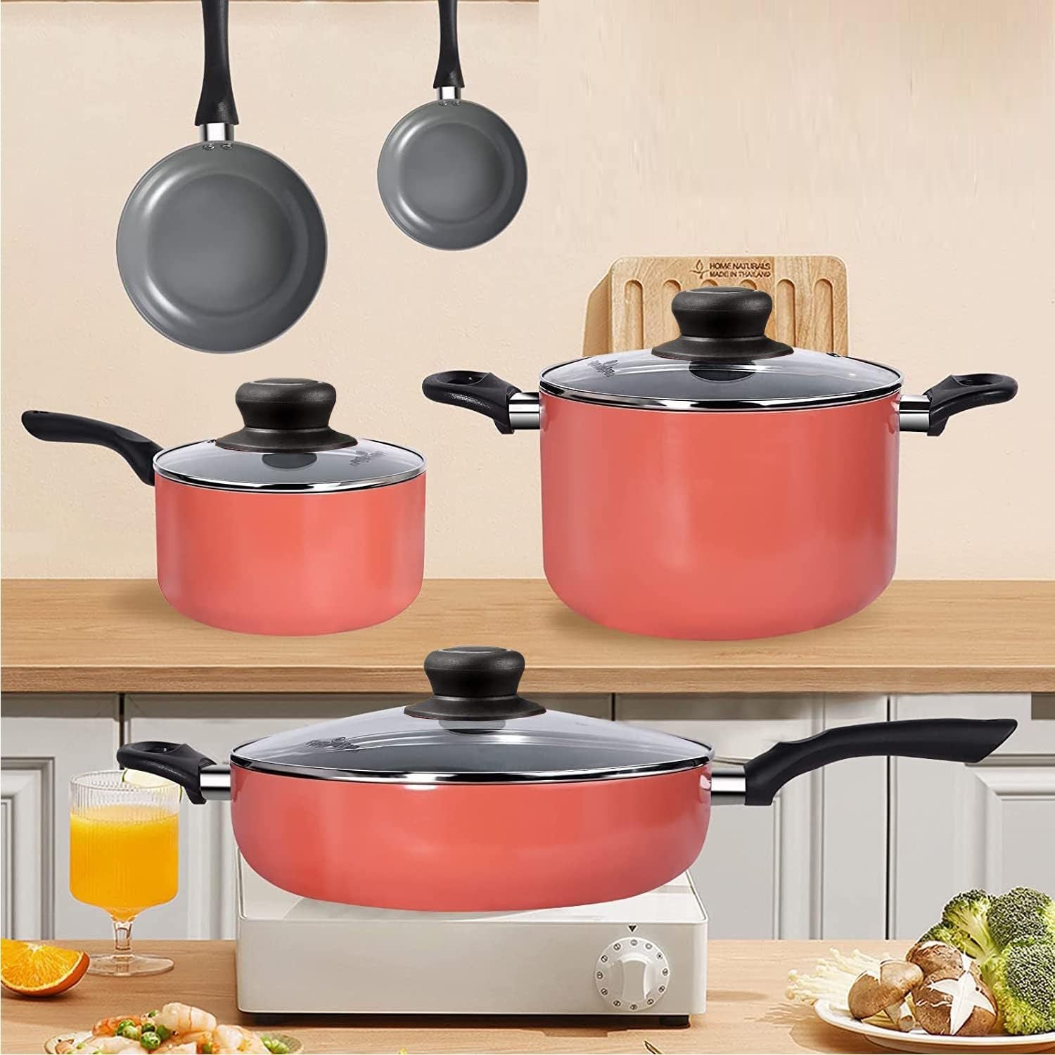 2 ta qozon qopqog'i tugmasi to'plami - O'rnatish oson, issiqqa chidamli Bakelite tutqichlar, oshxona va idishlar uchun, uzoq muddatli va idish yuvish mashinasida yuvish mumkin.