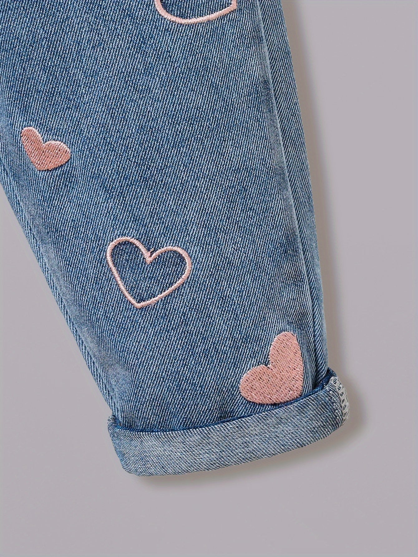 Джинсы для девочек с цветочным принтом из полиэстера и вискозы, классическая посадка, для весны и осени