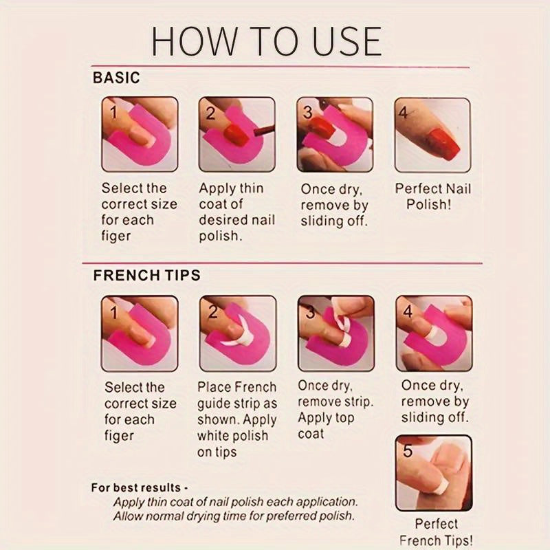 Nail Art Enthusiasts 26pcs U-Curve Nail Guard Kit, 10 Sizes, Spill-Proof