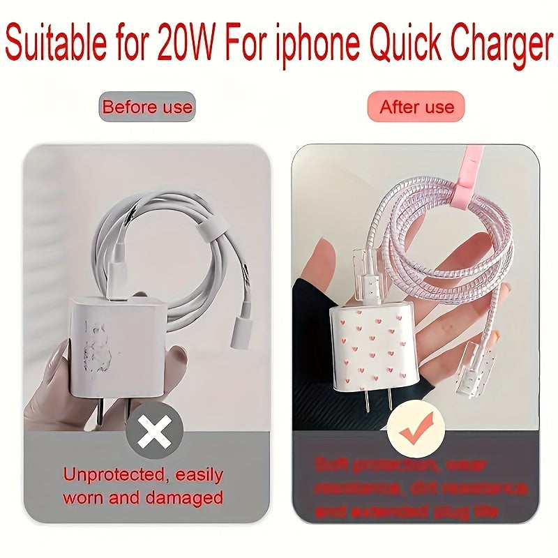 Set of 5 Pink Love Charger Cases for iPhone 14 Charger Protection Gift