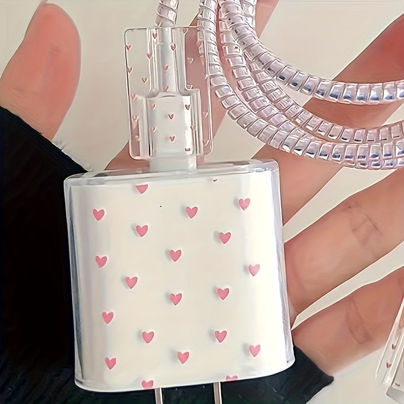 Set of 5 Pink Love Charger Cases for iPhone 14 Charger Protection Gift