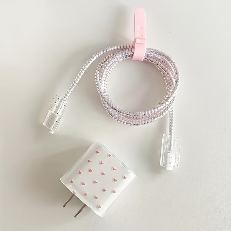 Set of 5 Pink Love Charger Cases for iPhone 14 Charger Protection Gift