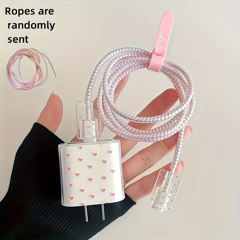 Set of 5 Pink Love Charger Cases for iPhone 14 Charger Protection Gift