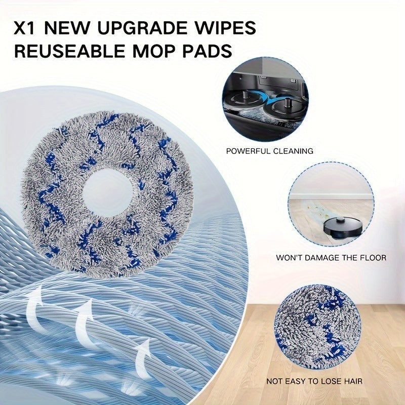 10-Pack Reusable Microfiber Mop Pads for Robot Vacuum Cleaner Floor Cleaning