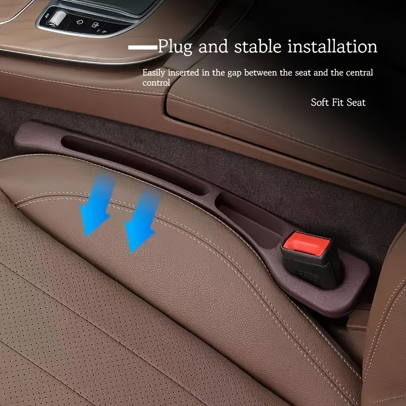 2PCS Silicone Car Seat Gap Organizer Large Capacity Storage for Phones Keys Coins