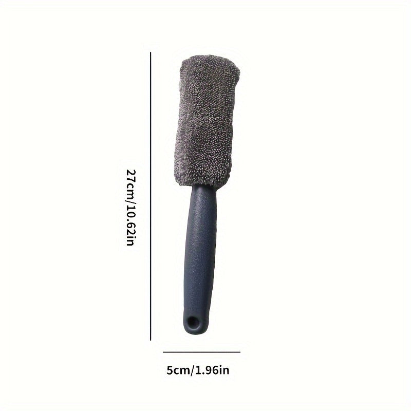 Microfiber Wheel Brush with Extended Handle for Car Rims Soft Bristle Detailing