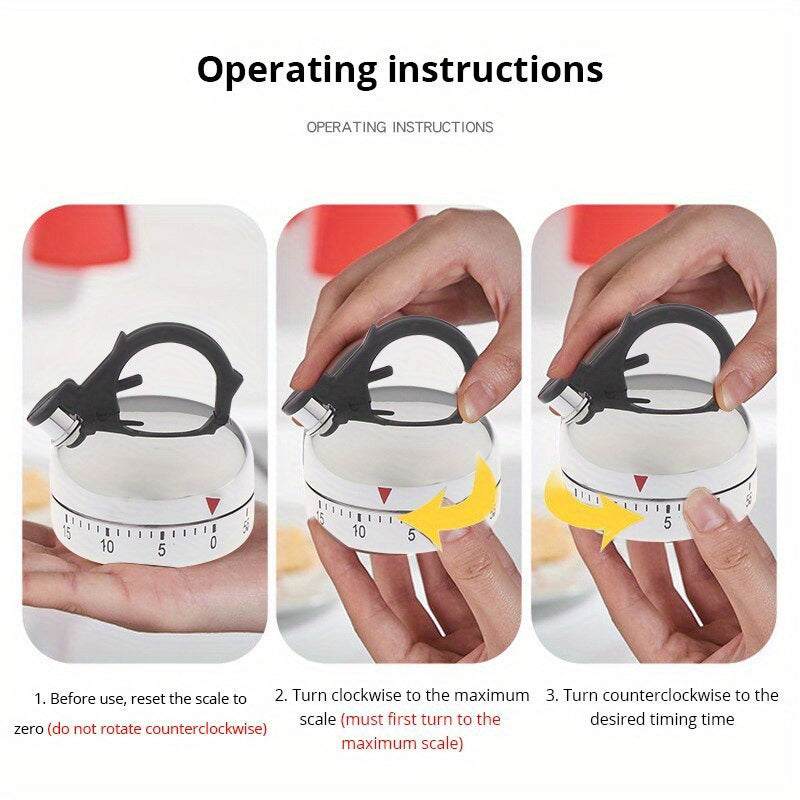 Mechanical Kettle Timer 60-Minute Countdown Vintage Style Kitchen Alarm