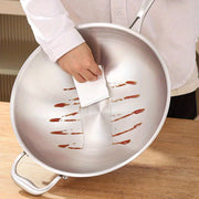 Ko'p funksiyali yopiq nonstick oshpaz woki - mustahkam zanglamas po'lat, tozalash oson, sog'lom ovqat tayyorlash va haqiqiy Xitoy taomlari uchun ergonomik yog'och tutqich