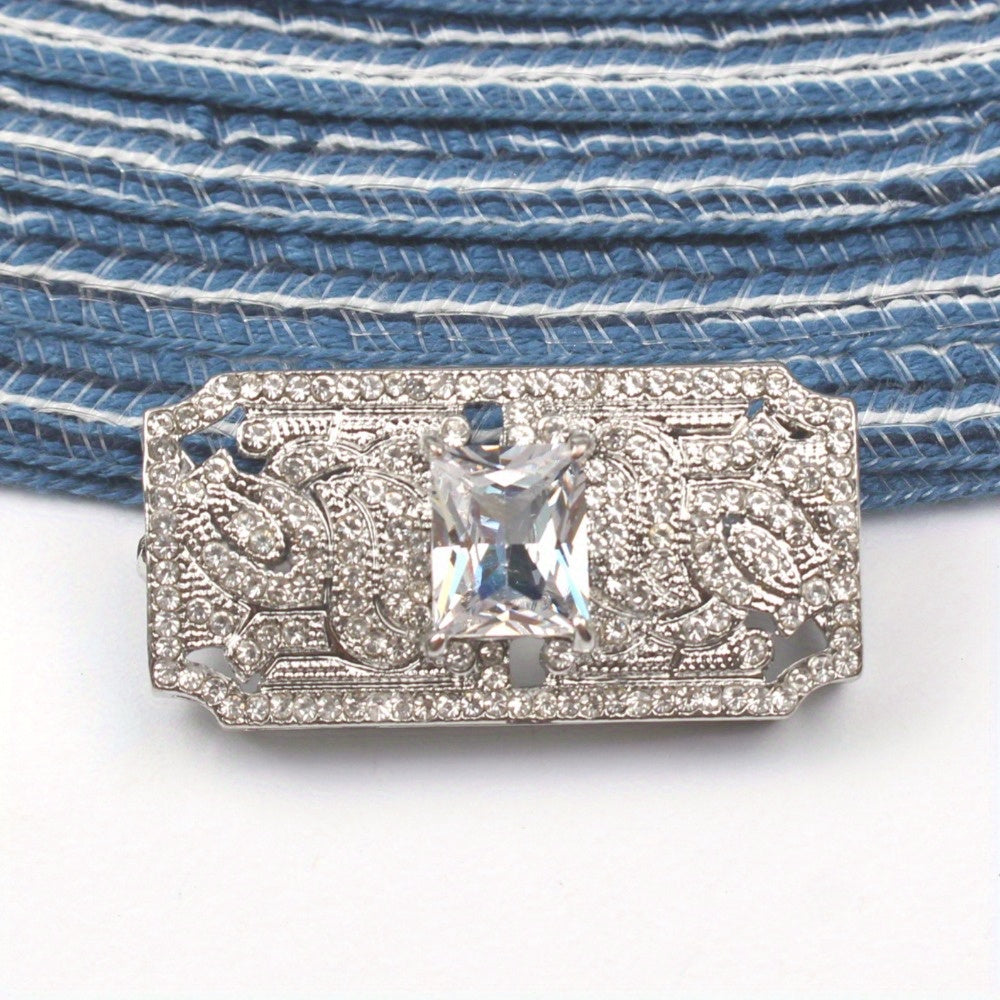 Square Rhinestone Brooch for Women Elegant Jewelry for Weddings and Parties