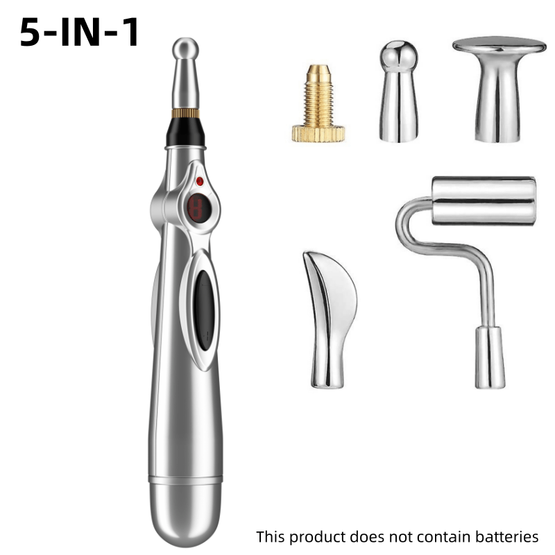 Portable Electric Massage Pen with 9 Speeds, Digital Display, USB Charging, Multiple Heads for Back Waist Legs