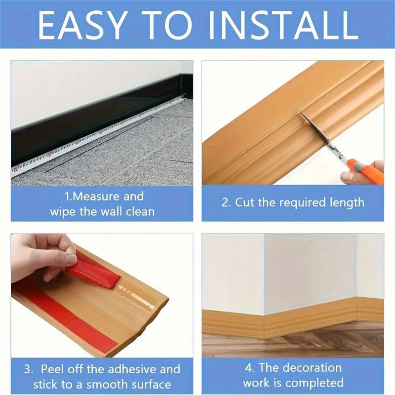 9.8cm x 200cm Peel and Stick skirting chizig'i mat yakunli devor chetiga uy bezak uchun