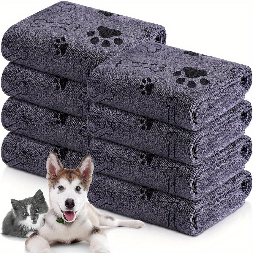 Microfiber Dog Towel for Medium to Large Breeds Quick-Drying Soft Gray Pet Bathing Grooming