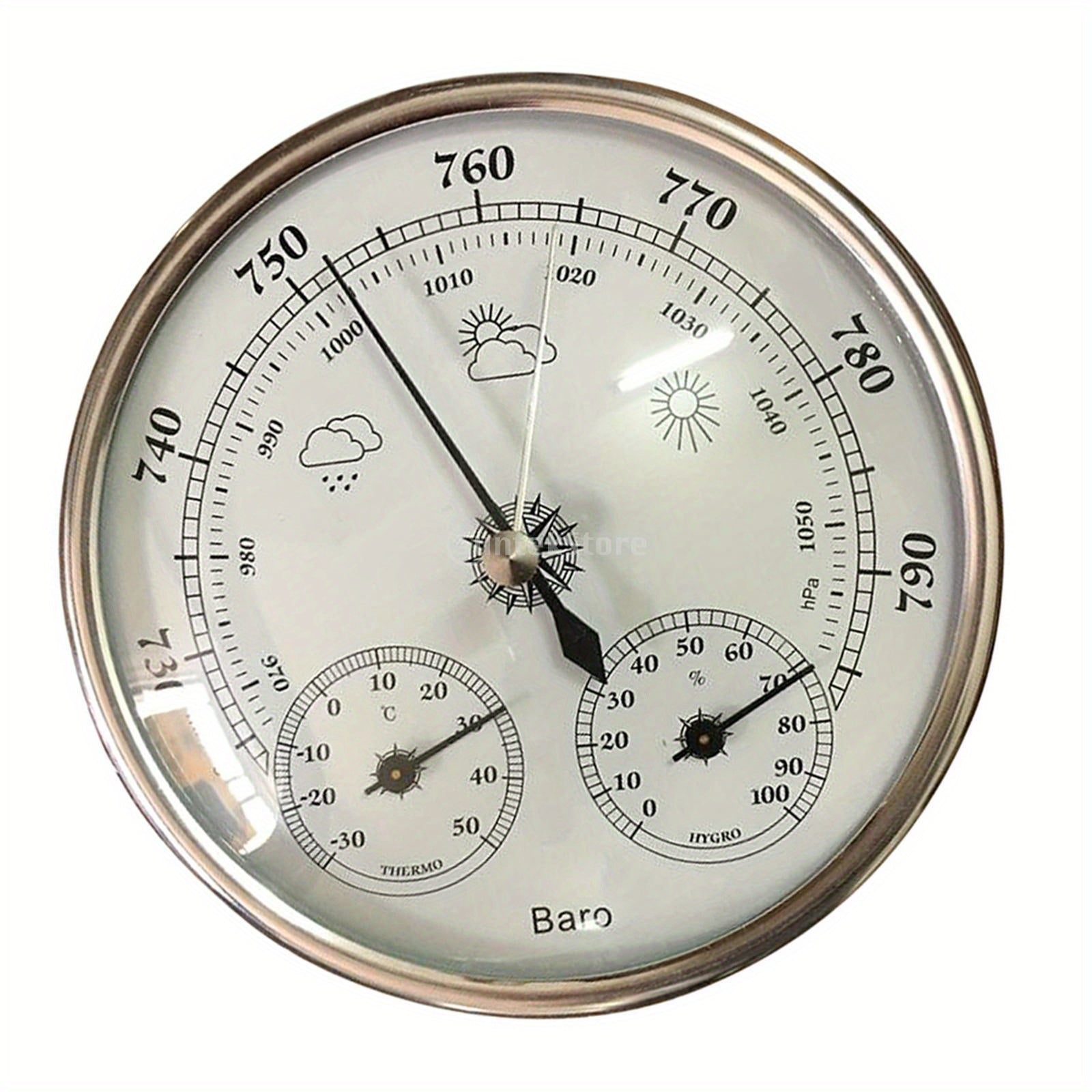 130mm Metal Case Atmospheric Pressure Gauge Thermometer Hygrometer Barometer