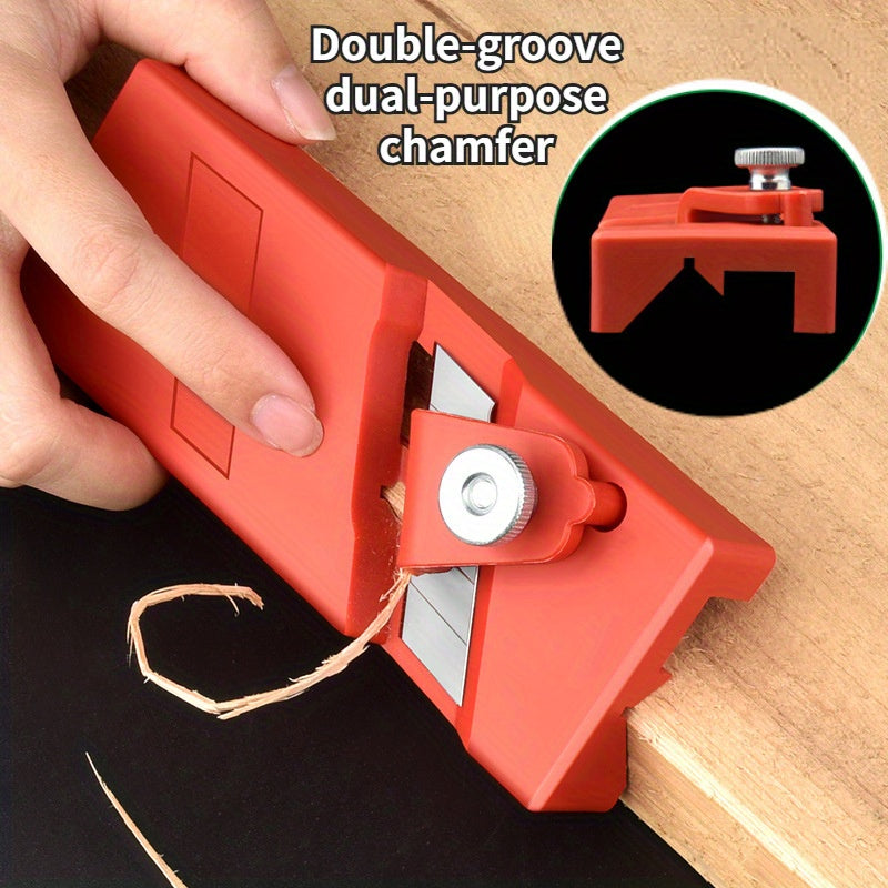 Handheld Woodworking Hand Planer Plastic Dual-Purpose V-Groove Chamfer Plane