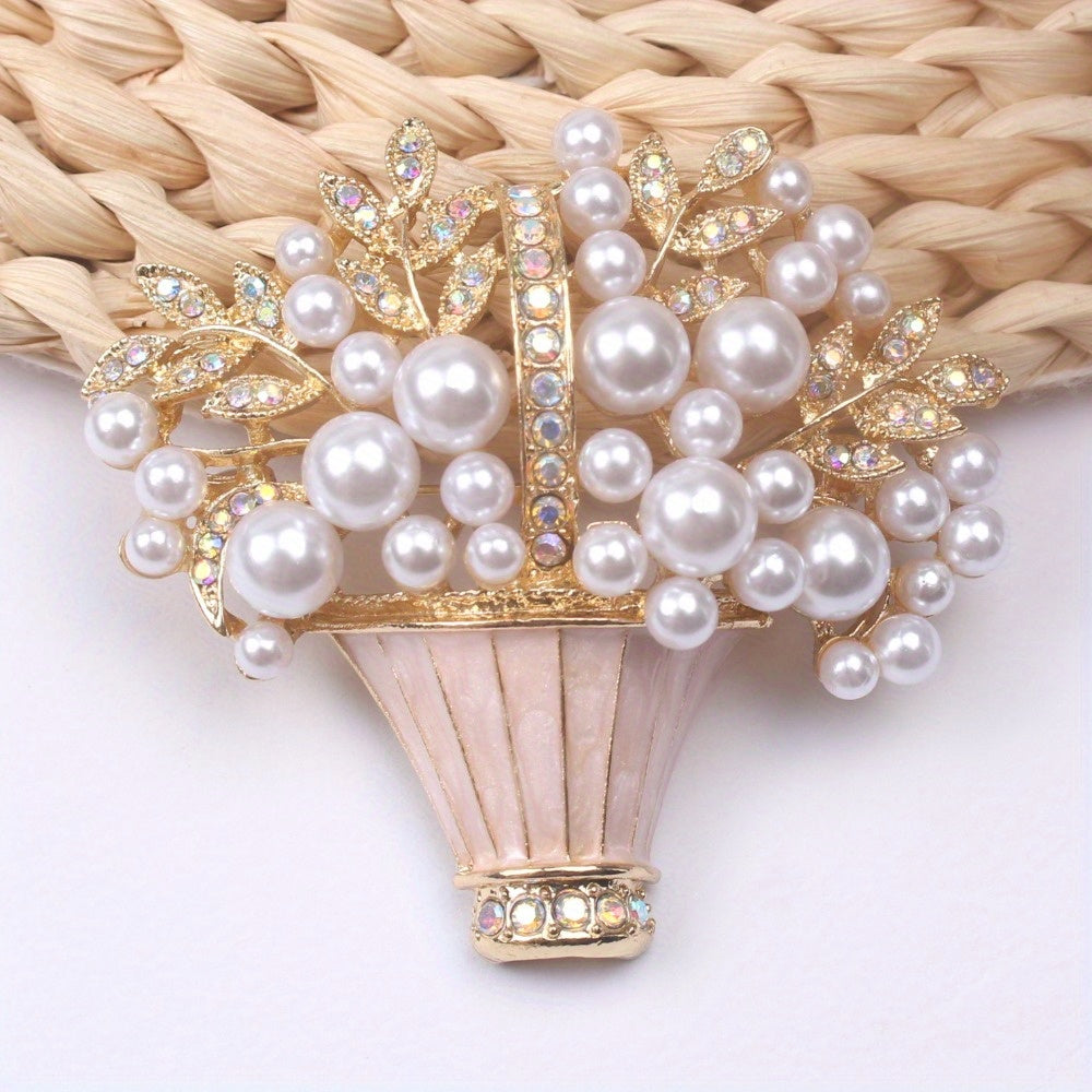Elegant Flower Brooch with Rhinestones for Weddings and Parties