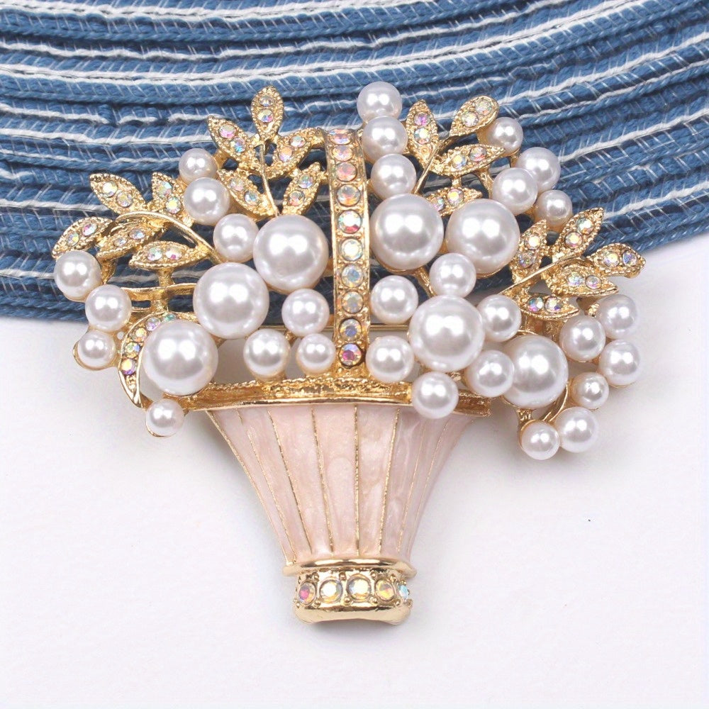 Elegant Flower Brooch with Rhinestones for Weddings and Parties