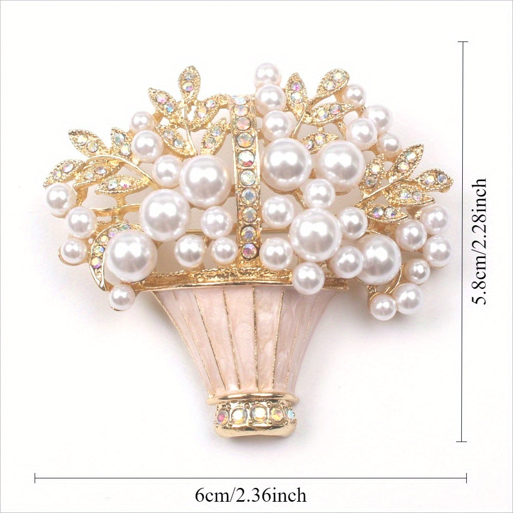 Elegant Flower Brooch with Rhinestones for Weddings and Parties