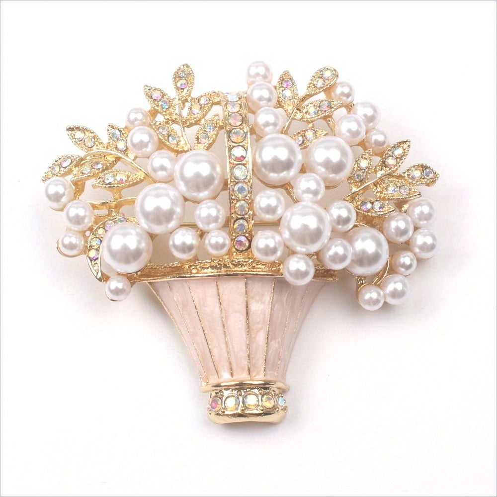 Elegant Flower Brooch with Rhinestones for Weddings and Parties