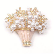 Elegant Flower Brooch with Rhinestones for Weddings and Parties