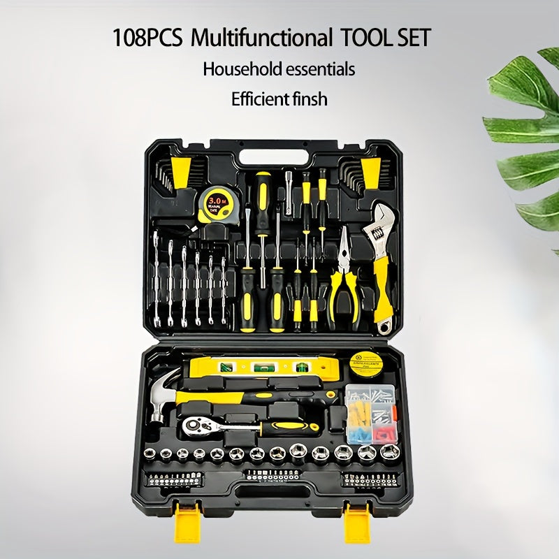 108-Piece Carbon Steel Tool Set for Home and Auto Repairs No Electricity