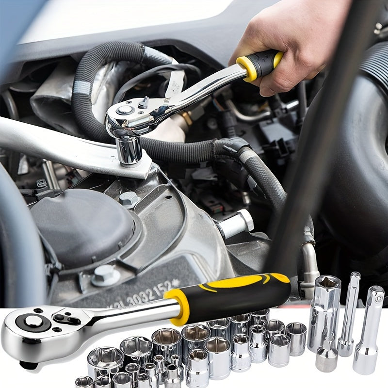 108-Piece Carbon Steel Tool Set for Home and Auto Repairs No Electricity