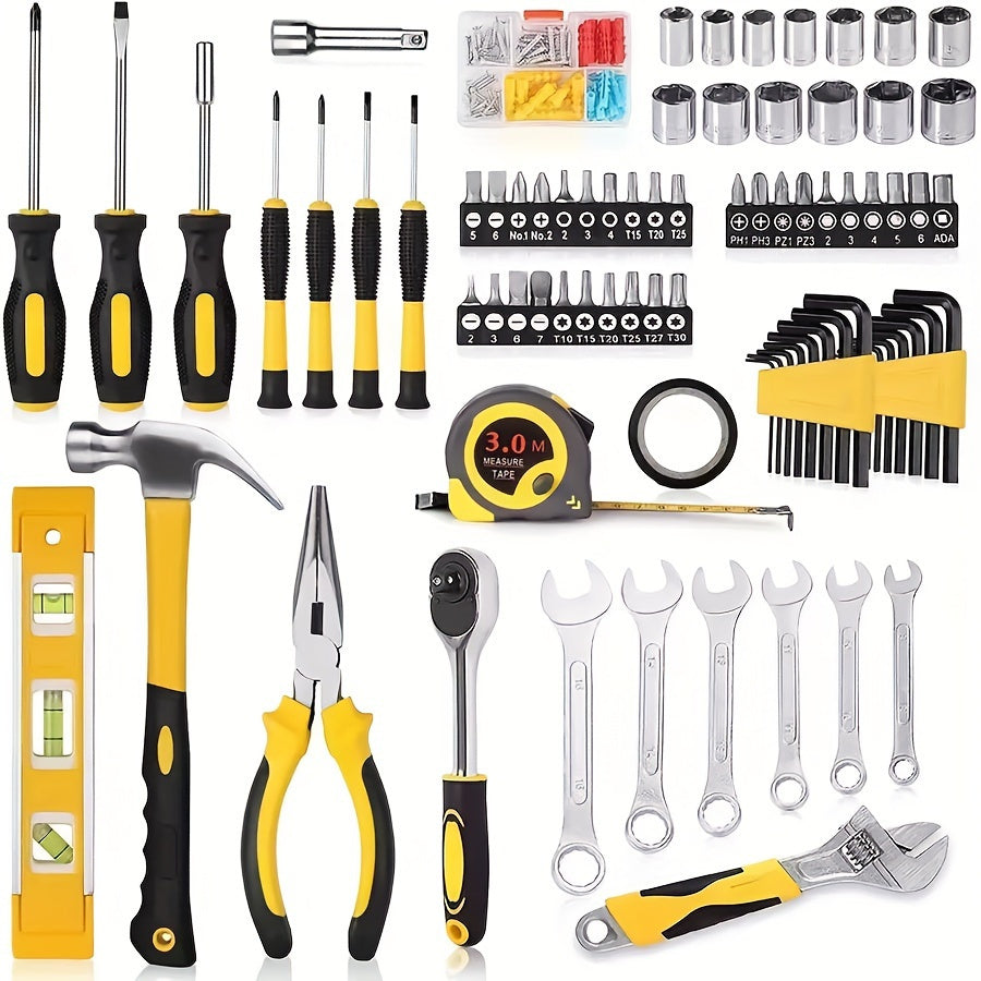 108-Piece Carbon Steel Tool Set for Home and Auto Repairs No Electricity