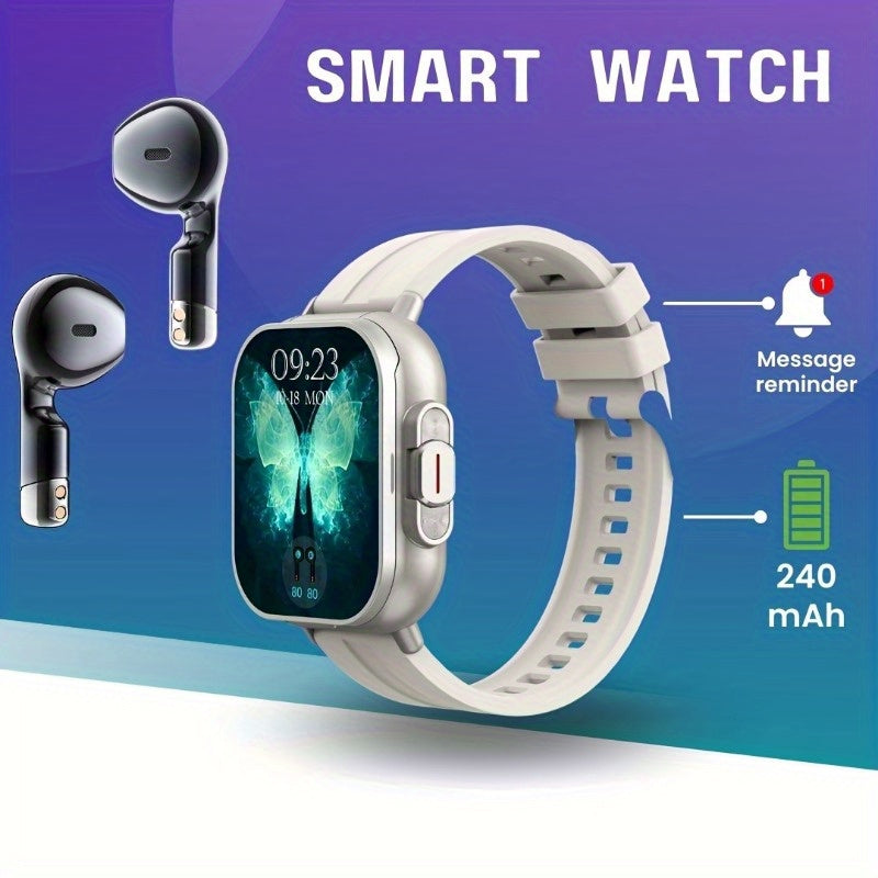 All-in-One Smart Watch with Headphones Call Message Alerts Customizable Faces Sports Modes High-Definition Display