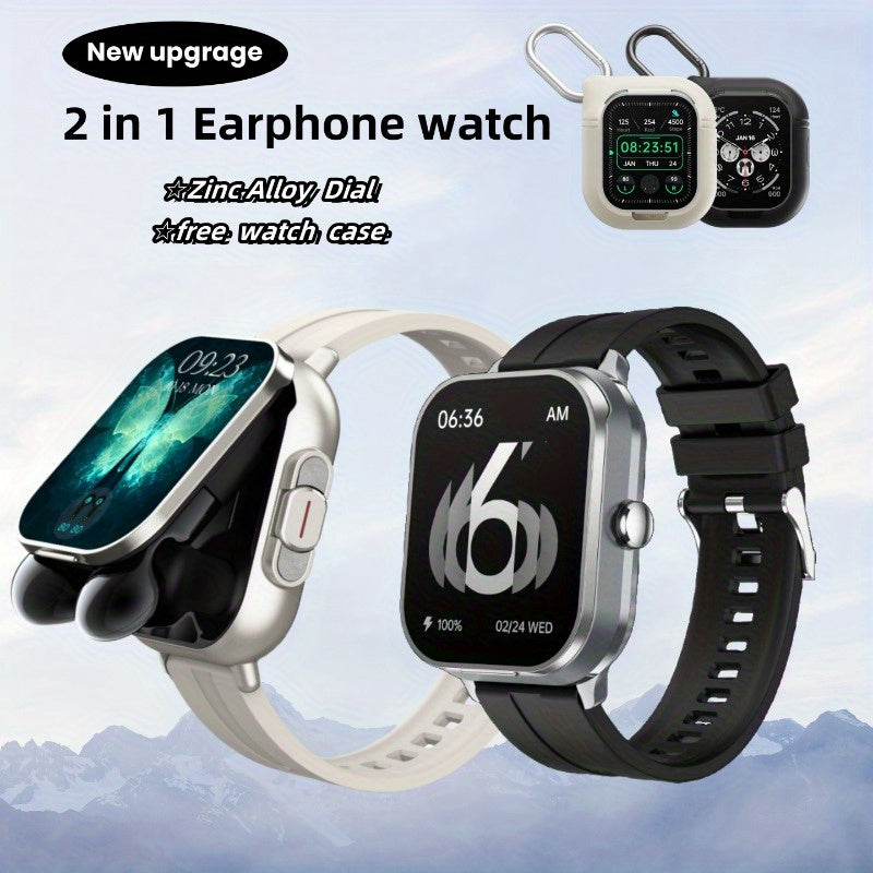 All-in-One Smart Watch with Headphones Call Message Alerts Customizable Faces Sports Modes High-Definition Display