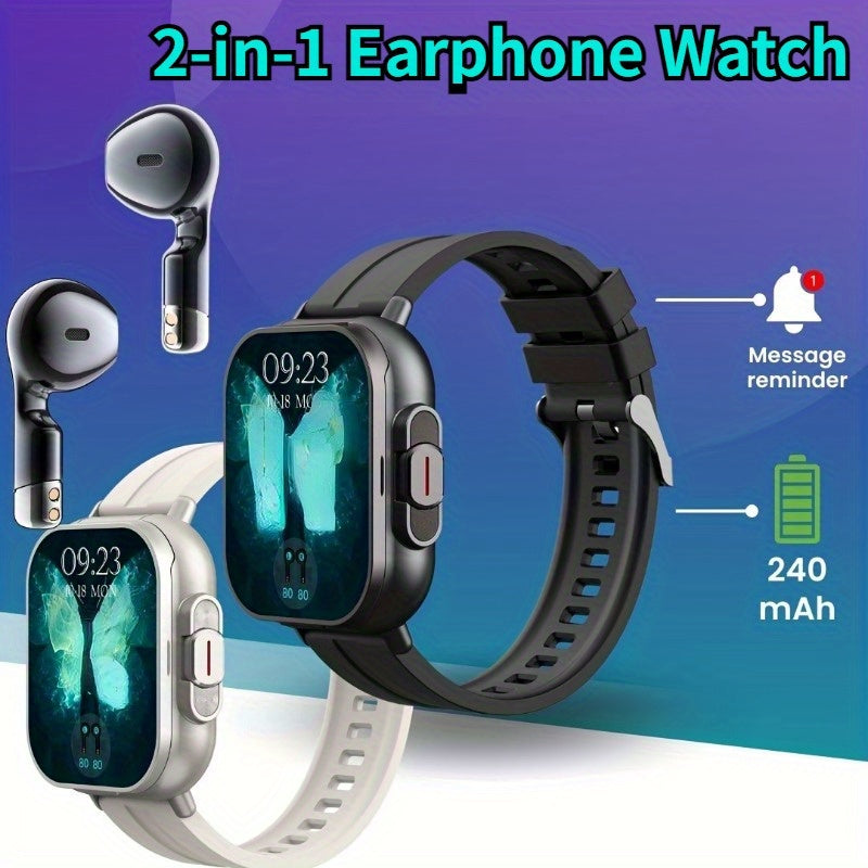 All-in-One Smart Watch with Headphones Call Message Alerts Customizable Faces Sports Modes High-Definition Display