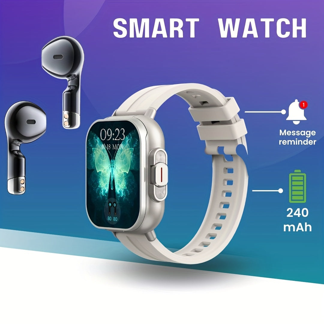All-in-One Smart Watch with Headphones Call Message Alerts Customizable Faces Sports Modes High-Definition Display