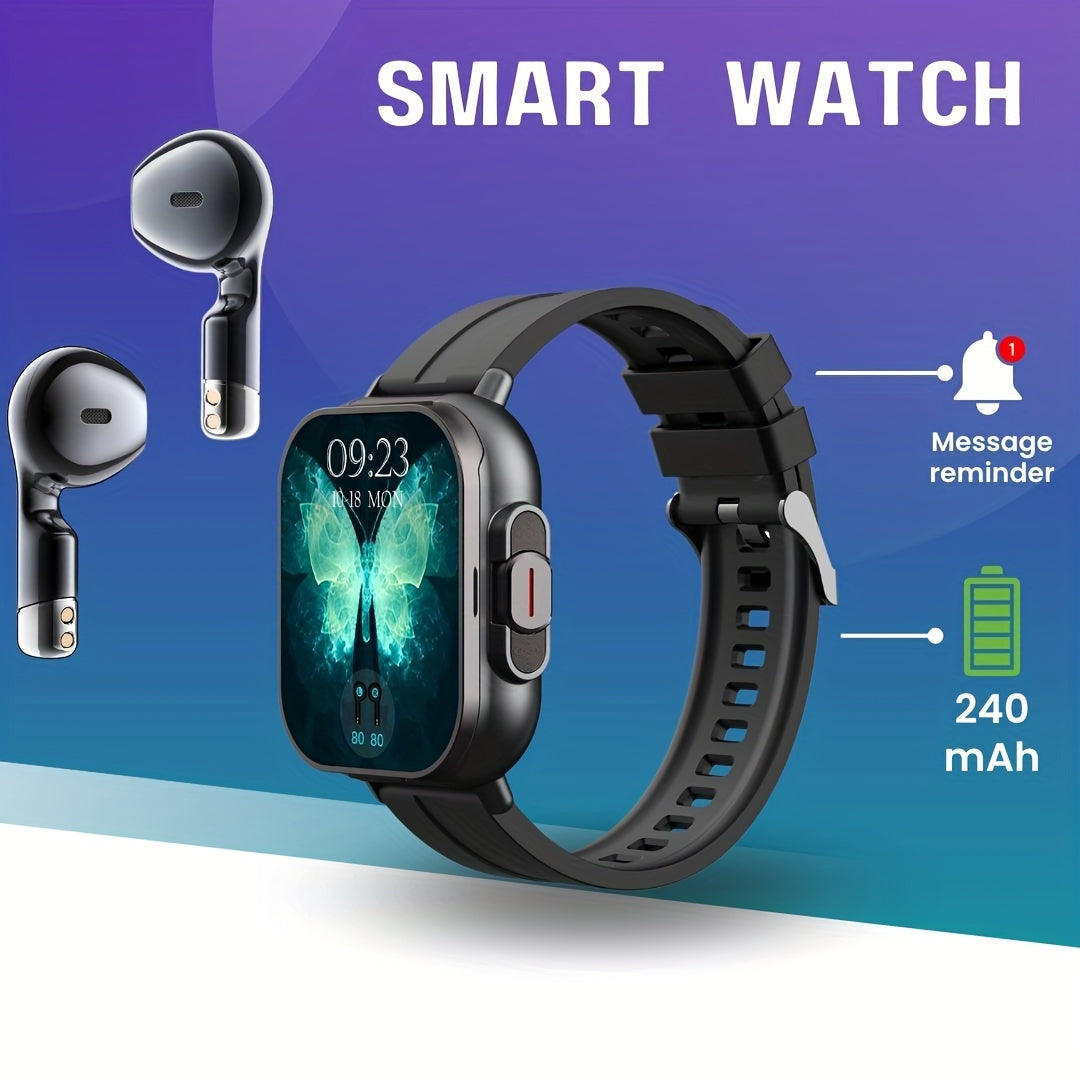 All-in-One Smart Watch with Headphones Call Message Alerts Customizable Faces Sports Modes High-Definition Display