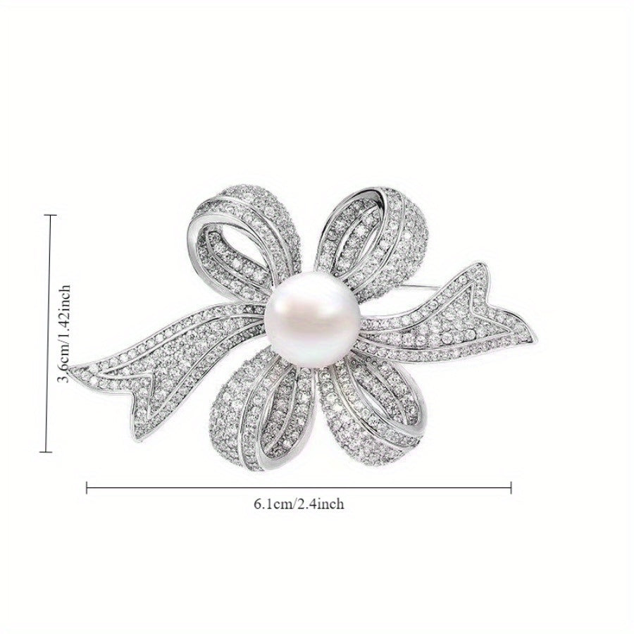 Elegant Pearl Brooch Flower Design for Women and Men Jewelry Accessory