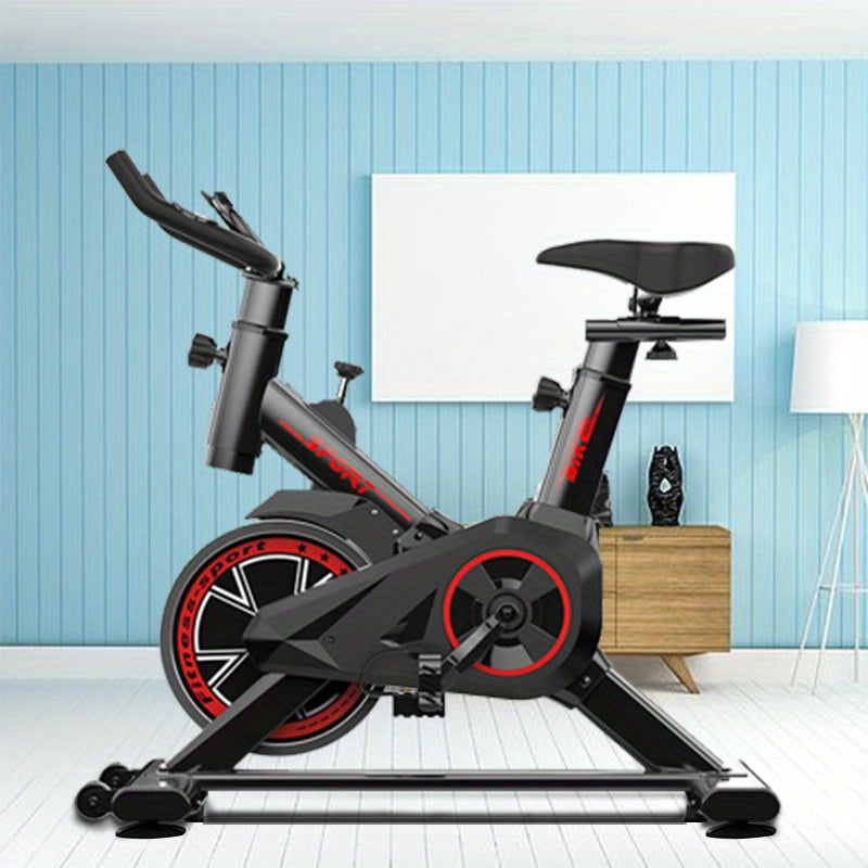 Indoor Spinning Exercise Bike Stainless Steel Quiet Battery-Free Red Black