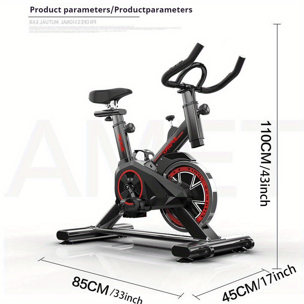 Indoor Spinning Exercise Bike Stainless Steel Quiet Battery-Free Red Black