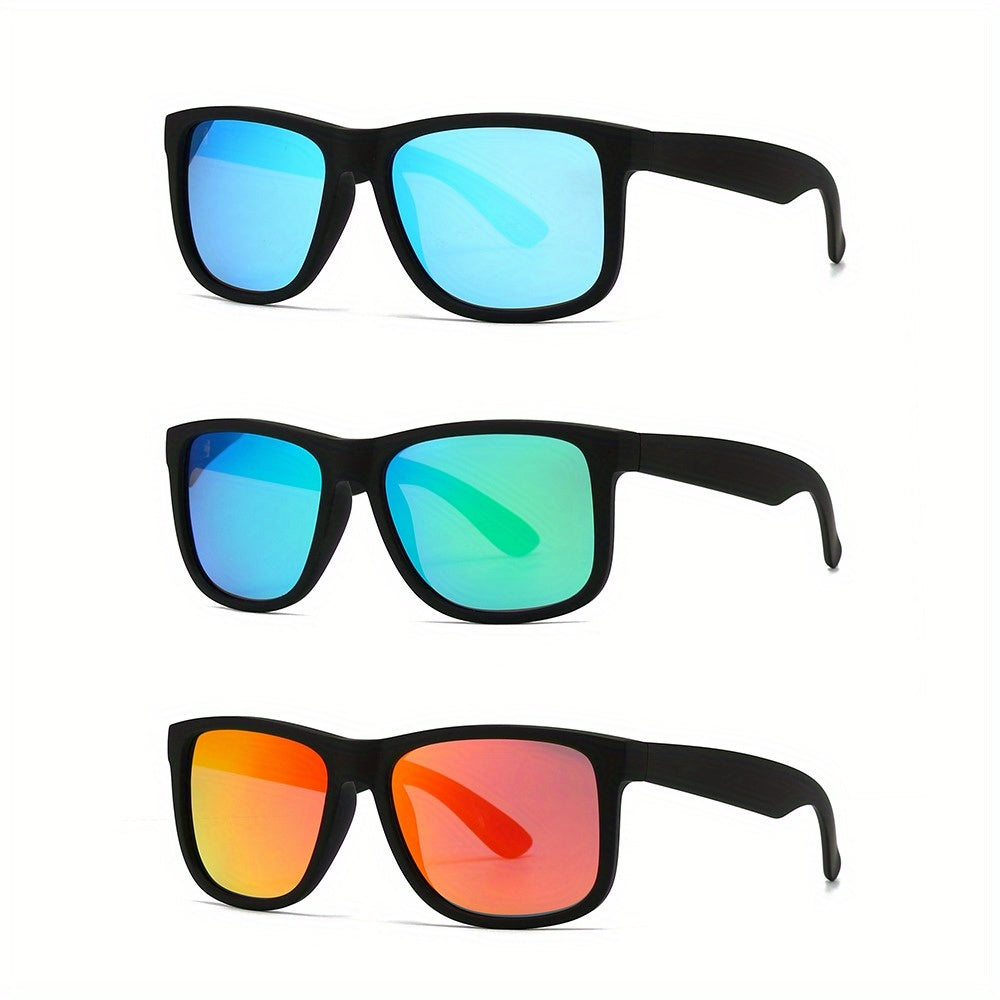 Retro kvadrat moda ko‘zoynaklar Erkaklar Ayollar Matte qora rangli rang-barang linzalar uchun ochiq havoda sport sayohat