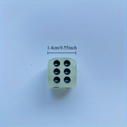 Glow-in-the-Dark Acrylic Dice Set 6pcs 14mm for Nightclubs and Home Games
