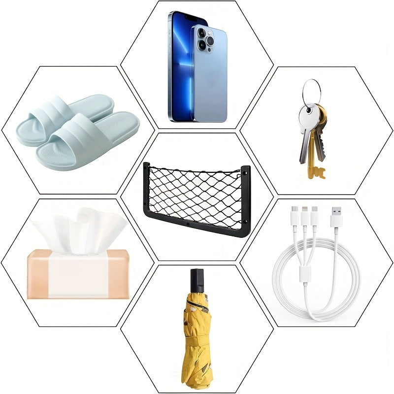 Universal Storage Net for Vehicles with Hooks and Screws, Polyamide Mesh