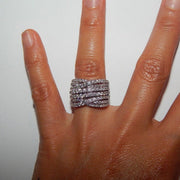 Women’s Wide Face Ring with Multi-Layered Intertwined Design for Anniversary and Casual Wear