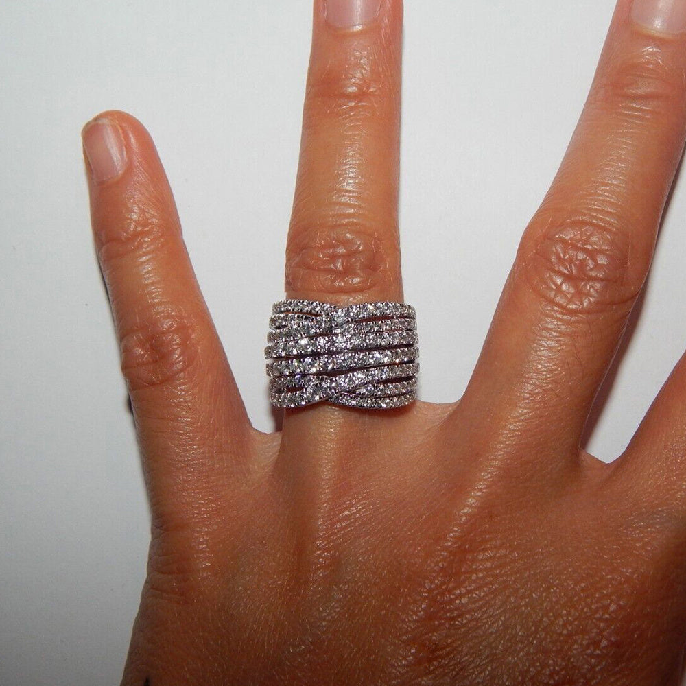 Women’s Wide Face Ring with Multi-Layered Intertwined Design for Anniversary and Casual Wear