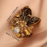 Floral Rhinestone Brooch for Women Fashion Accessory Gift Embellishment