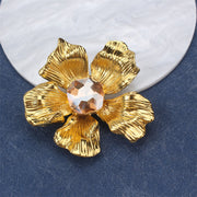 Crystal Rose Brooch Enamel Flower Pin for Women Coats and Suits Jewelry