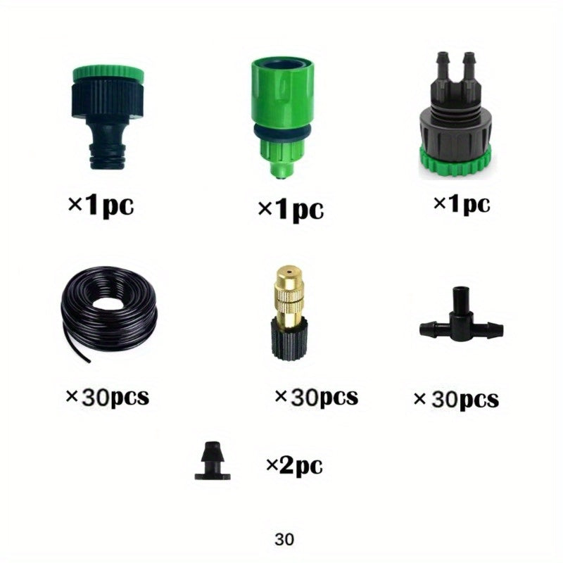 Copper Outdoor Mist Cooling System for Garden Irrigation with Brass Fog Nozzles