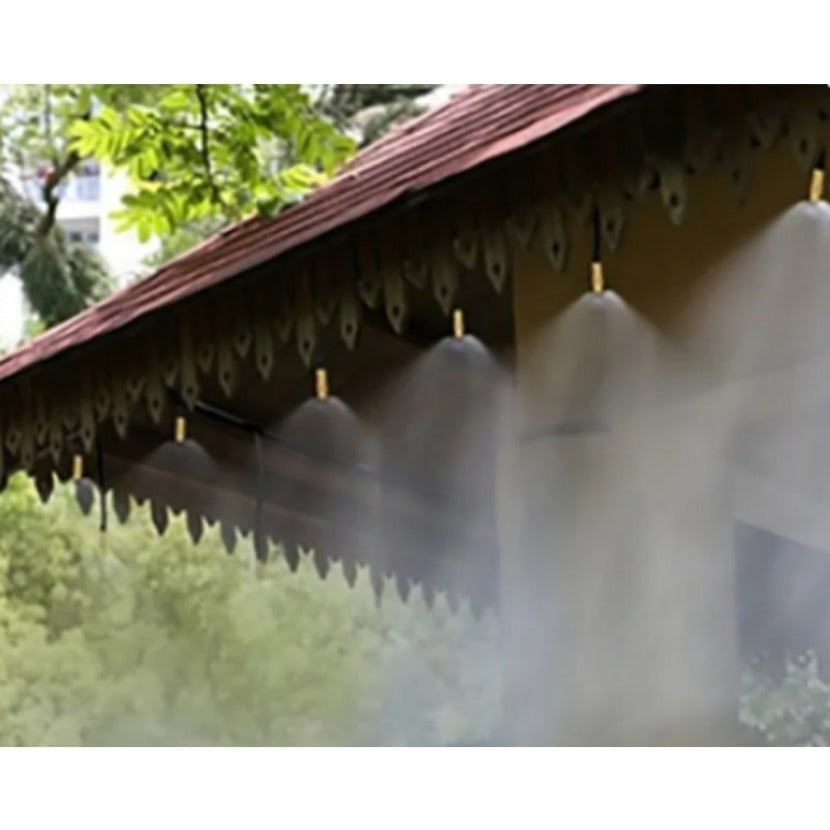 Copper Outdoor Mist Cooling System for Garden Irrigation with Brass Fog Nozzles